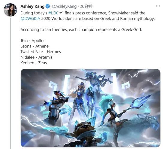英雄联盟：DWG冠军皮肤灵感来源希腊和罗马神话