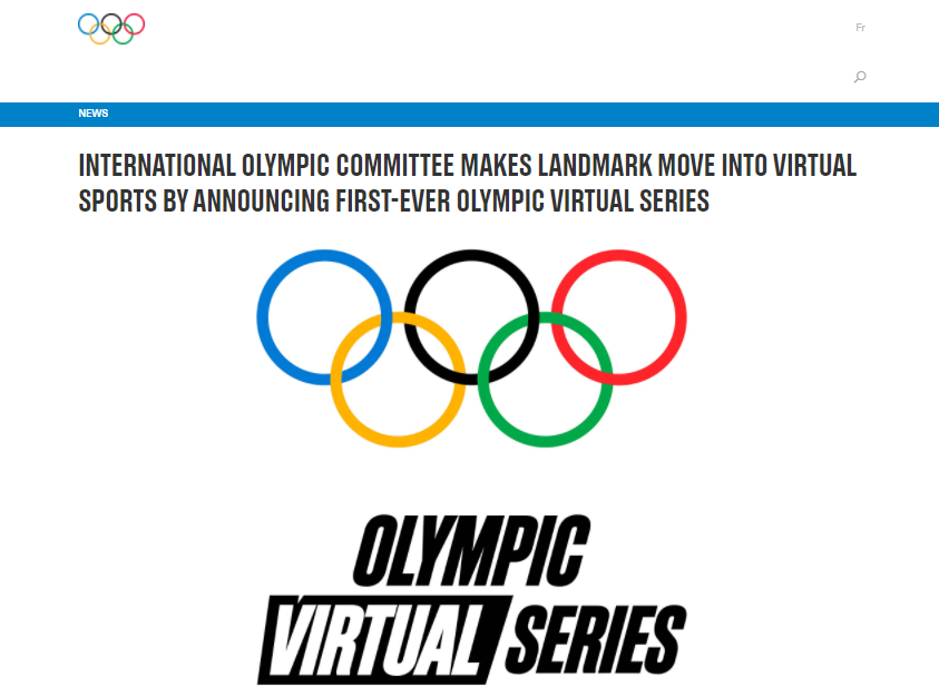 电竞奥运项目来了，奥林匹克虚拟系列赛开启