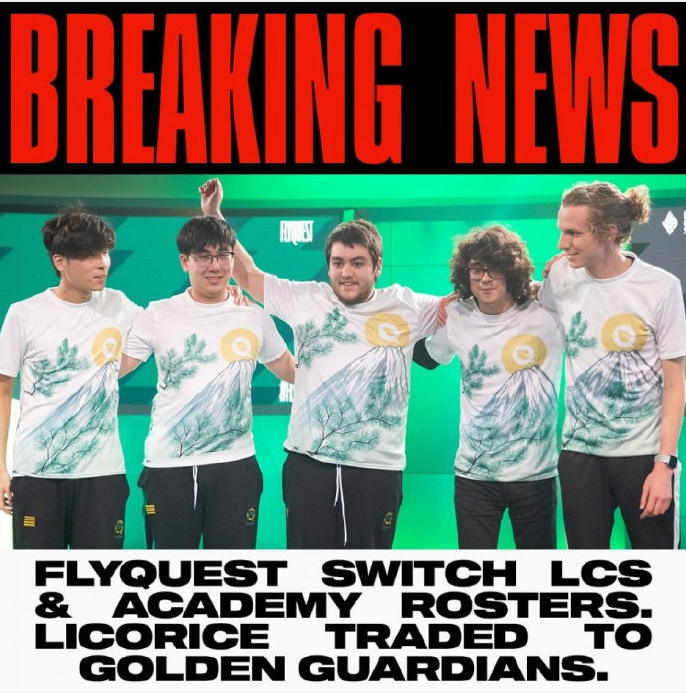 北美Fly战队人员调整：除上单外，其他下调至二队