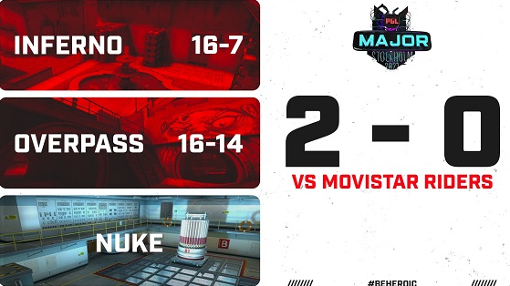 CSGO：MR以0-2不敌Heroic，终止本次Major之旅