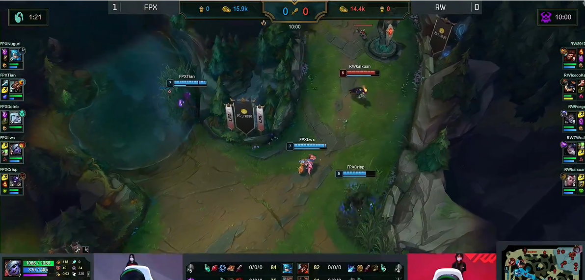英雄联盟LPL-FPXvsRW蓝色方优势开局