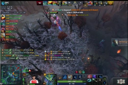 DOTA2：OB.Neon让一追二，以 2-1 击败 T1