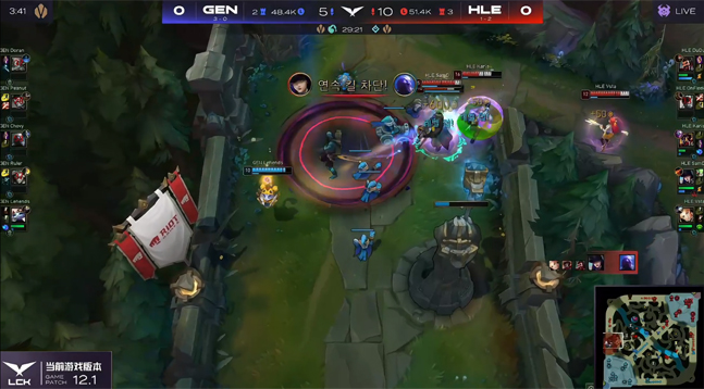 纳尔对线期两度单杀DuDu，GEN 以2-1逆转HLE