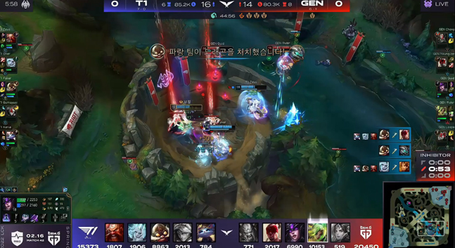 GEN以0-2不敌T1，T1以8连胜领跑榜首