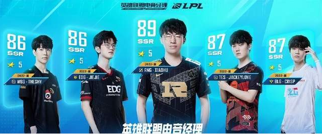 小虎、Viper、Kanavi在LOL电竞经理评选中均得89分