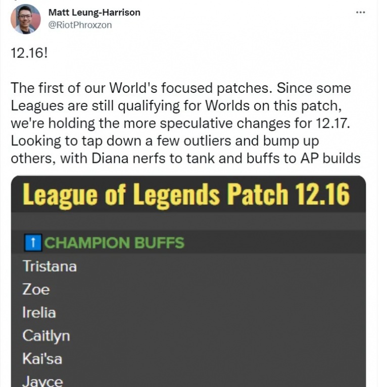 英雄联盟12.16版本改动:传统AD加强，软辅泽丽削弱