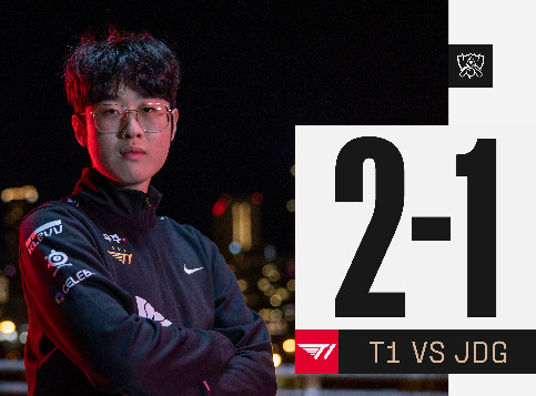 Faker瑞兹无解游走灵性分推，T1连扳两局2-1反超JDG手握赛点